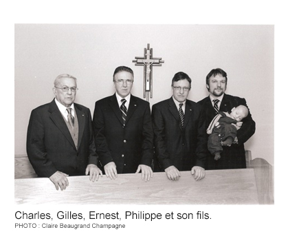 Charles, Gilles, Ernest, Philippe et son fils